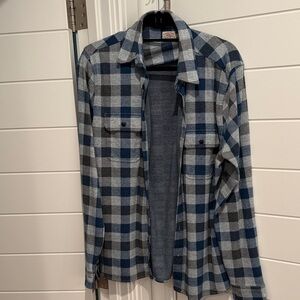 Faherty Blue and Gray Plaid Legend Sweater Shirt